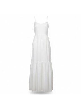 Wayf Womens White Cotton Maxi DressSleeveless Back Bow Detail Size XS